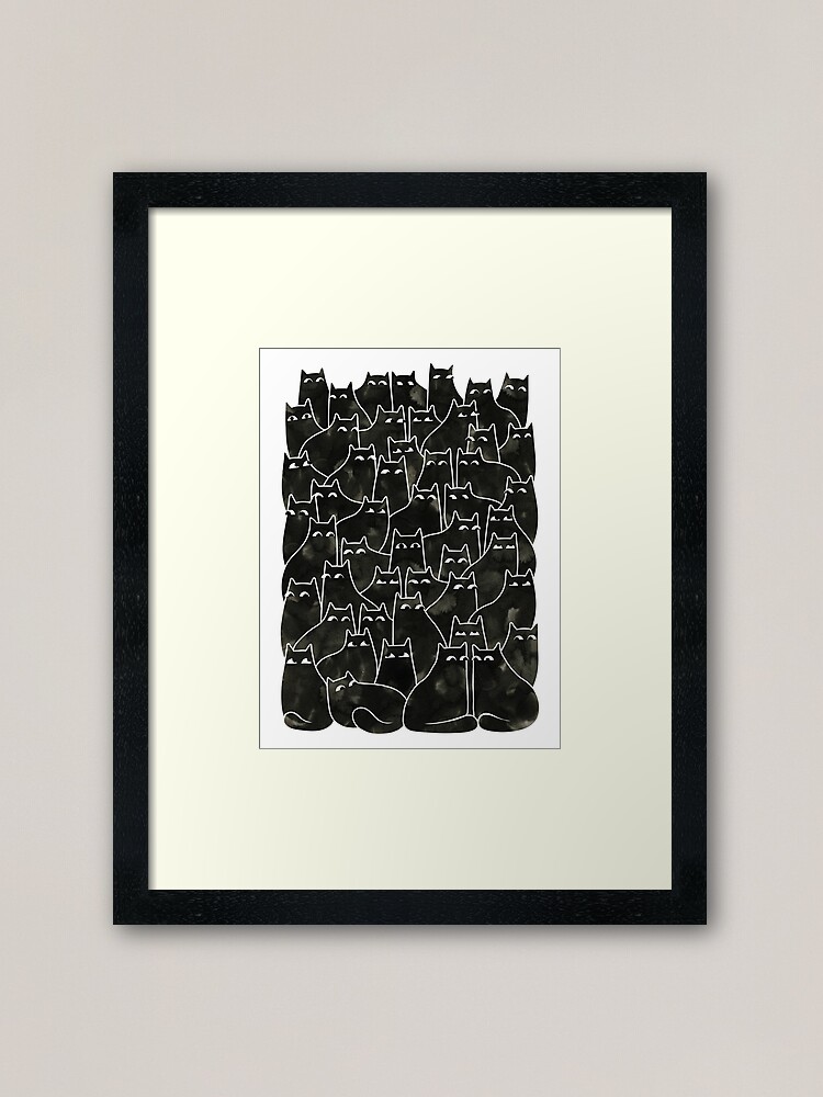Alternate view of Suspicious Cats Framed Art Print