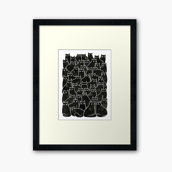 Suspicious Cats Framed Art Print