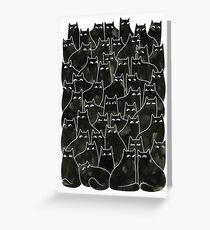 Suspicious Cats Greeting Card