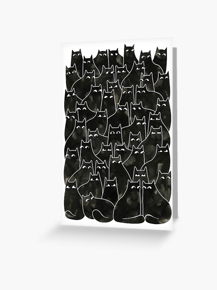 Thumbnail 1 of 2, Greeting Card, Suspicious Cats designed and sold by littleclyde.