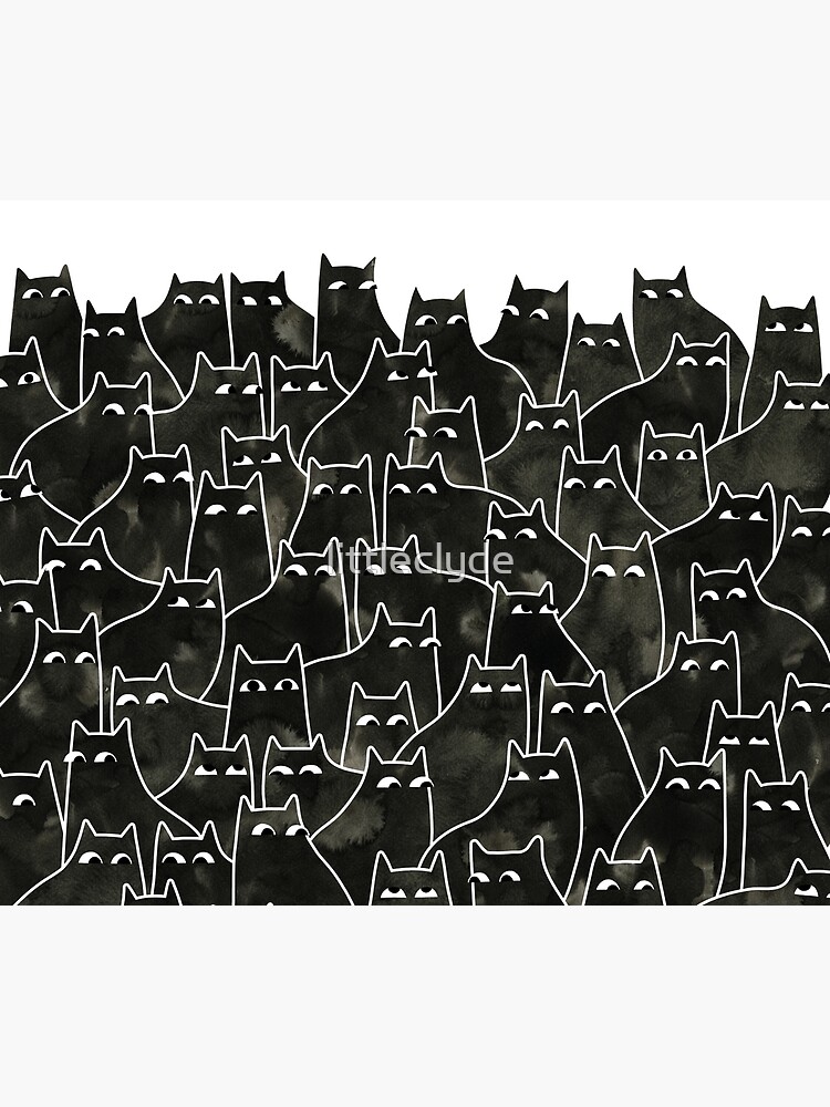 Thumbnail 5 of 5, Shower Curtain, Suspicious Cats designed and sold by littleclyde.