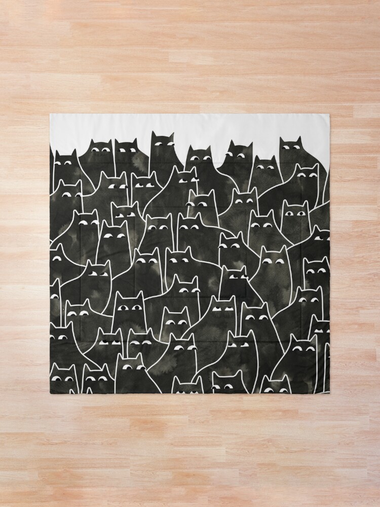 Thumbnail 1 of 6, Comforter, Suspicious Cats designed and sold by littleclyde.