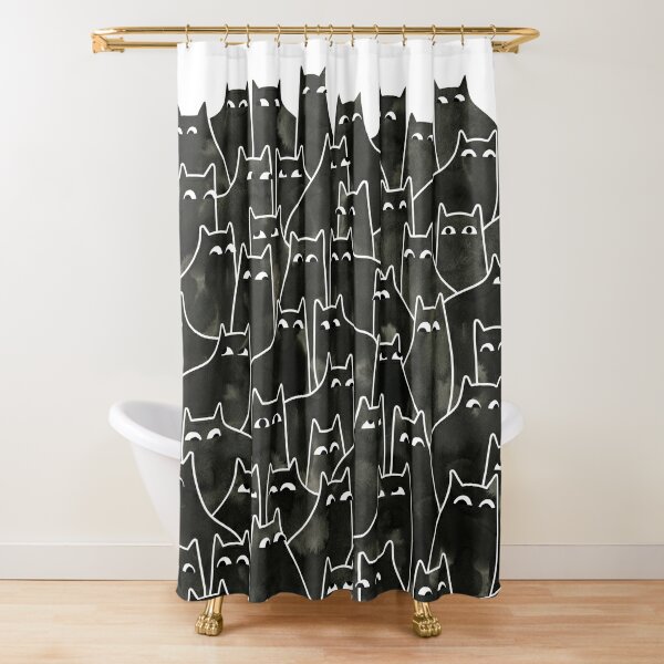 CafePress Famous Black Cat French Shower Curtain 799355465 
