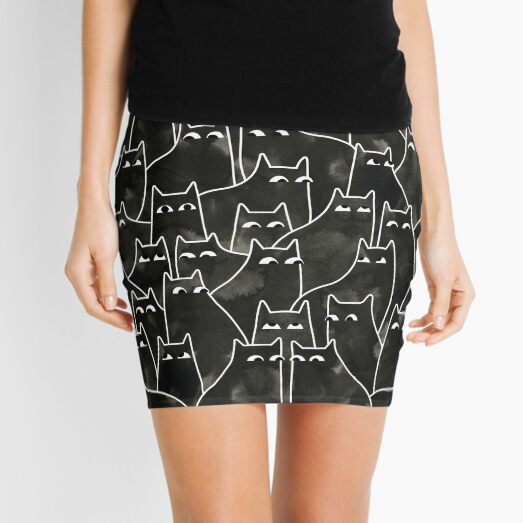 Suspicious Cats Mini Skirt