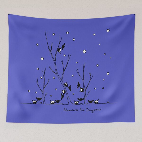 Item preview, Snowy Cows in Snowy Forest Against a Purple Evening Sky designed and sold by Adventures Are Dangerous.