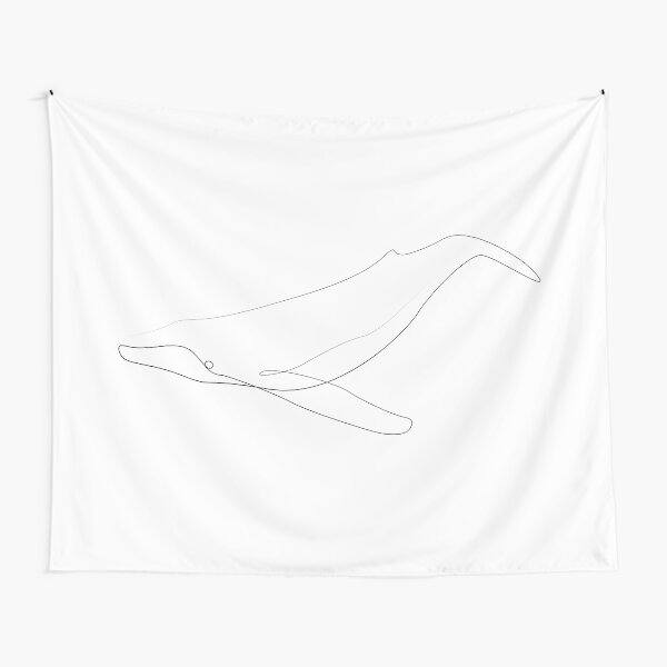 one line whale Tapestry