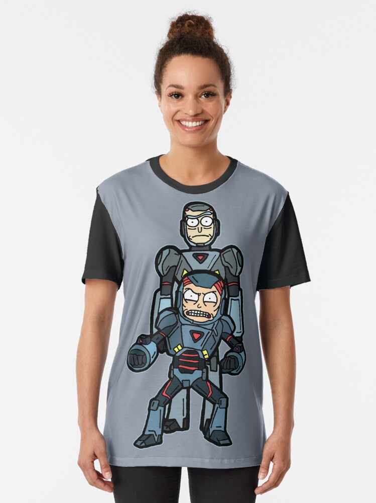 Alternate view of Rick and Morty™ from Look Who's Purging Now in Armored Robot Suit Graphic T-Shirt