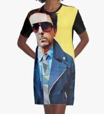 Robert Downey Jr - Low Poly Vector Graphic T-Shirt Dress