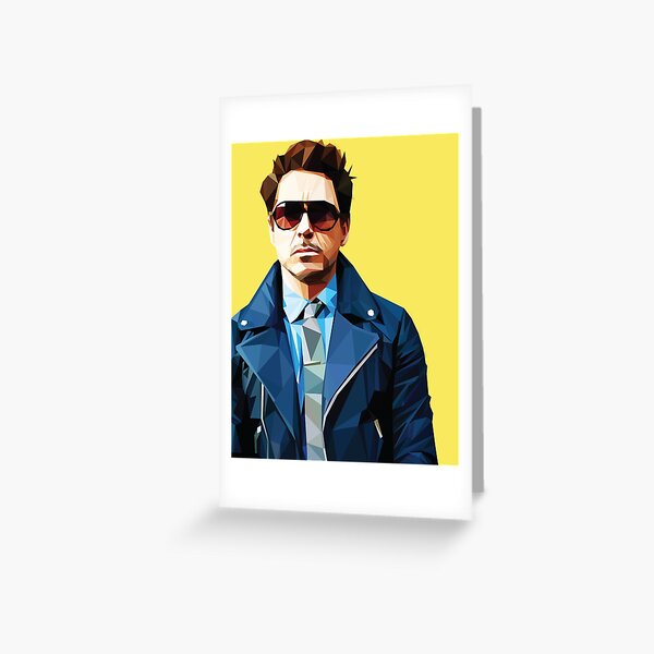 Robert Downey Jr - Low Poly Vector Greeting Card