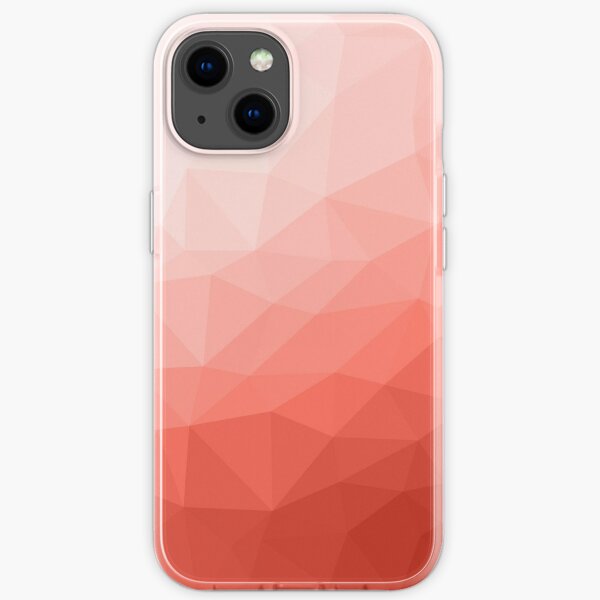 Living coral geometric mesh ombre pattern iPhone Soft Case