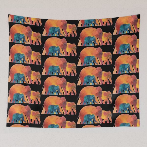 Item preview, Cute Indian Elephant Family With Baby as Watercolour designed and sold by peter2art.