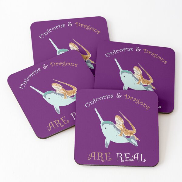Item preview, Unicorns and Dragons ARE REAL Bearded Dragon Narwhals Design designed and sold by AlphaMoon.