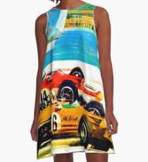 Weinlese-Werbeplakat Monaco 1970 A-Linien Kleid