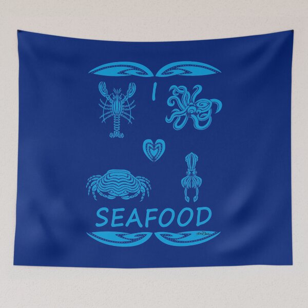 Item preview, I Love Seafood (Cyan) designed and sold by Ian2Danim.