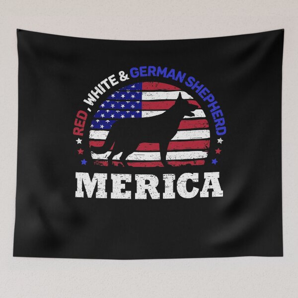 Artikelvorschau, German Shepherd 4th of July American Flag  entworfen und verkauft von rafaeltto.