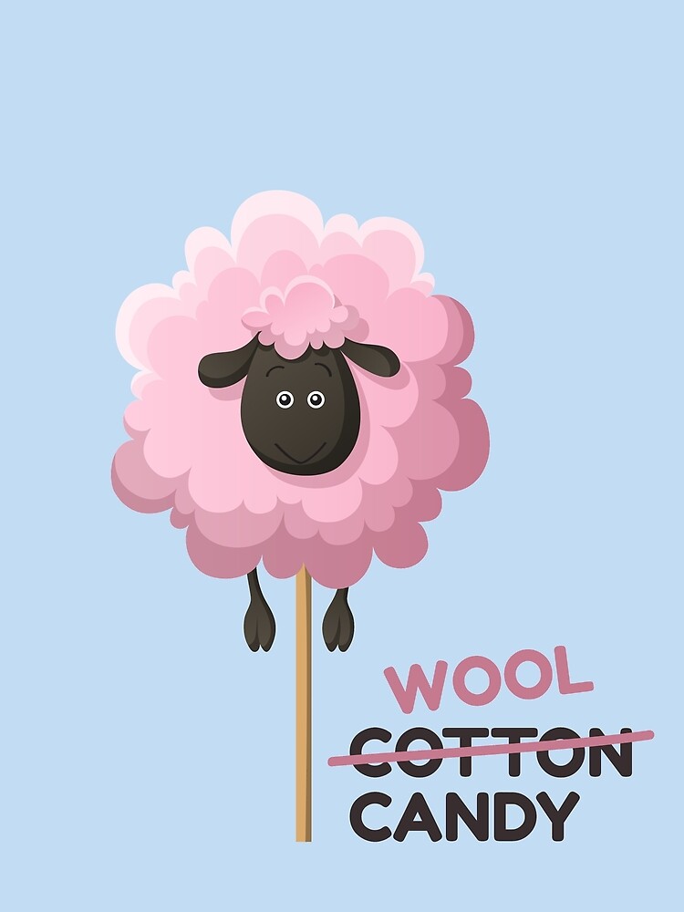 Cotton candy sugar with cartoon sheep by creaschon