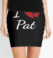 I Love Pat Soulmate Heart Design for Lovers Mini Skirt