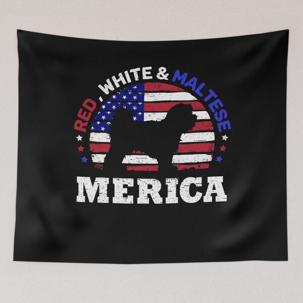 Item preview, Maltese 4th of July American Flag  designed and sold by rafaeltto.