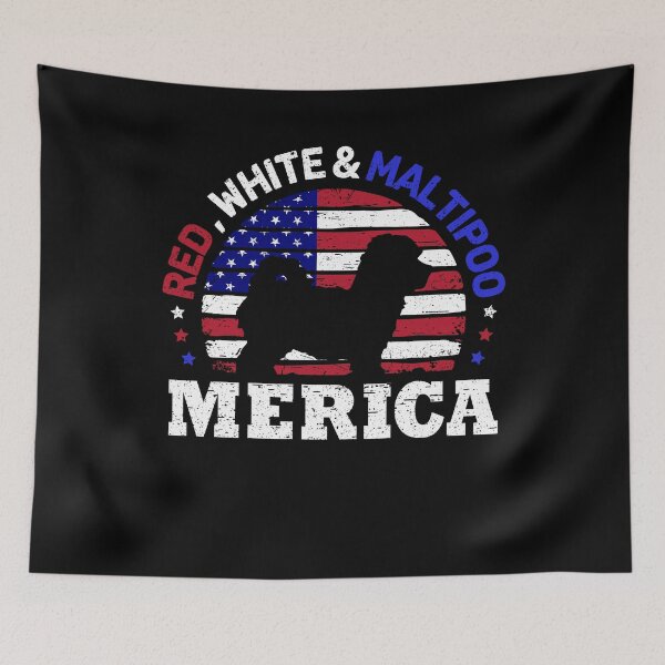 Item preview, Maltipoo 4th of July American Flag  designed and sold by rafaeltto.