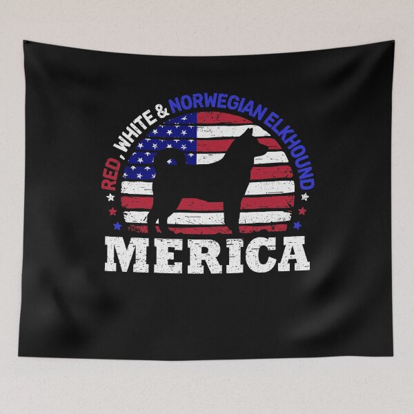 Item preview, Norwegian Elkhound 4th of July American Flag  designed and sold by rafaeltto.