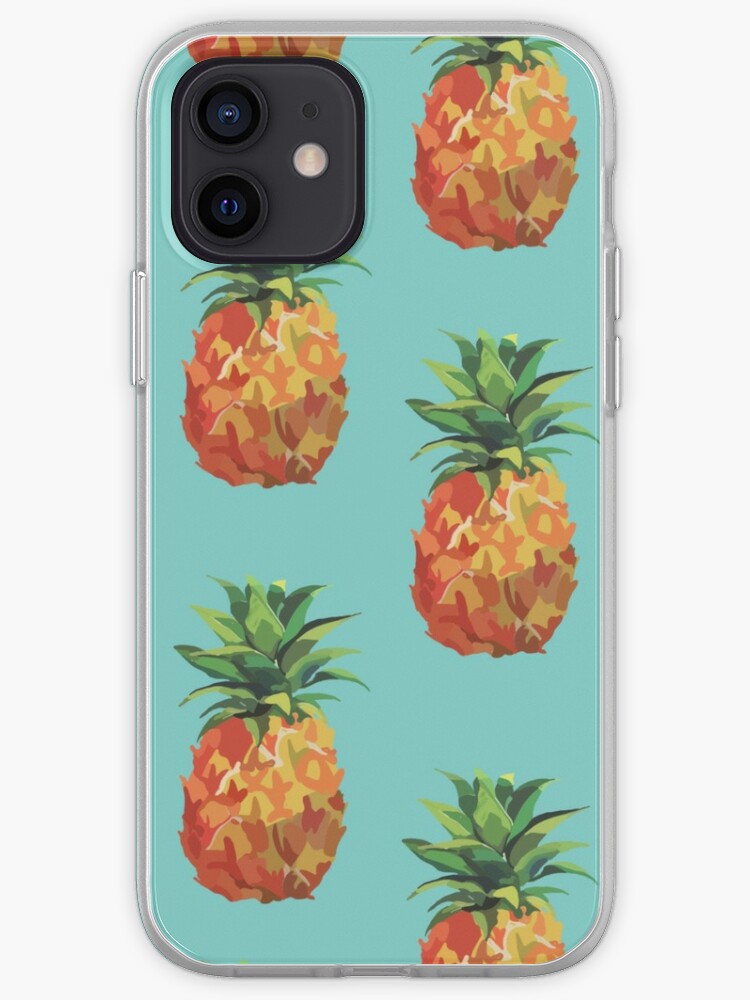 Blaue Ananas Tapete Iphone Hulle Cover Von Alexsaesthetic Redbubble