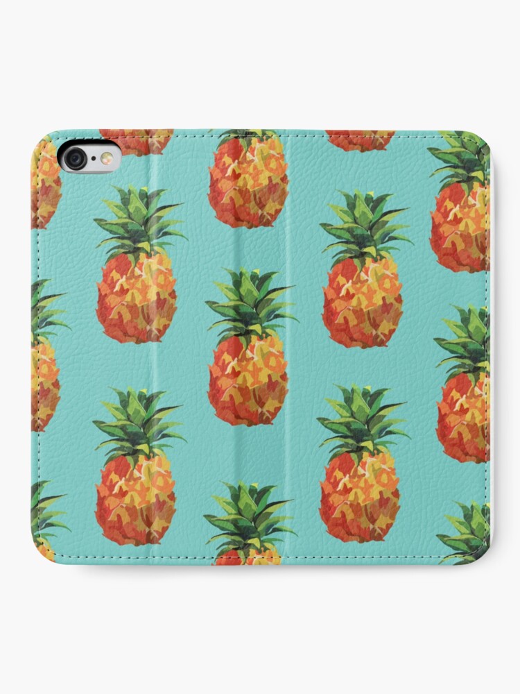 Blue Pineapple Wallpaper Iphone Wallet For Sale By Alexsaesthetic Redbubble