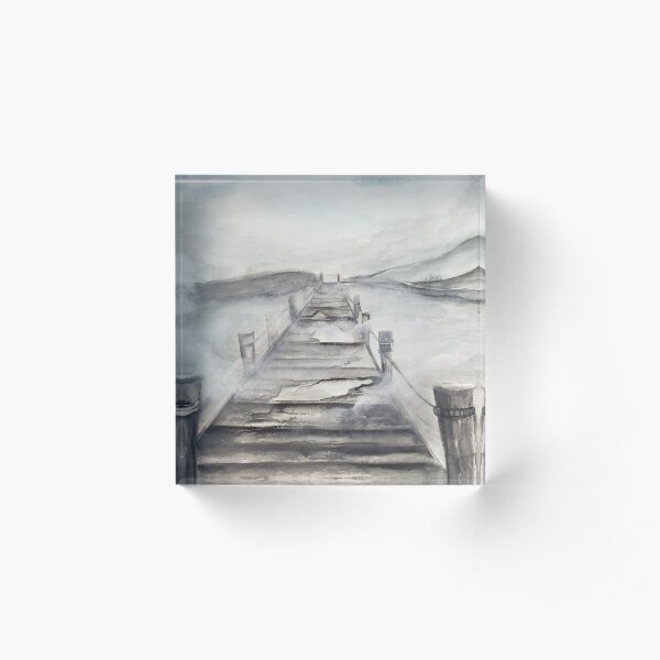 Foggy Footbridge Acrylic Block