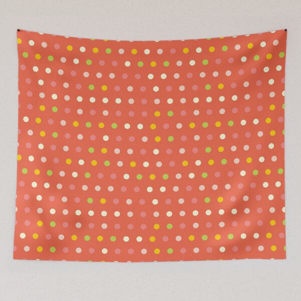 Item preview, Polka Dots Coral Pink Green Yellow designed and sold by Sandra Hutter.