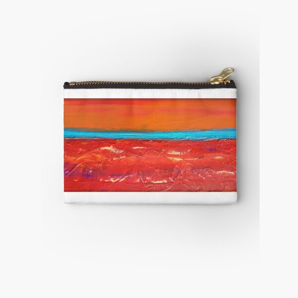 Item preview, Mixed Media Textured Abstract Sunscape Painting Orange and Turquoise designed and sold by hollyanderson.