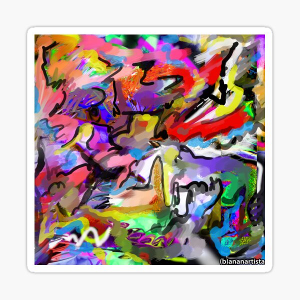 Hormonal storms (abstract painting) Sticker