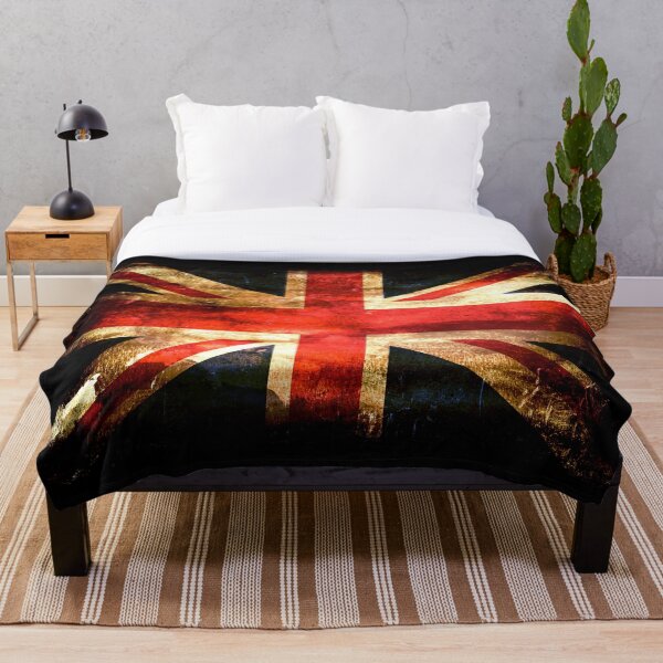 UNION JACK. GRUNGE FLAG. Throw Blanket