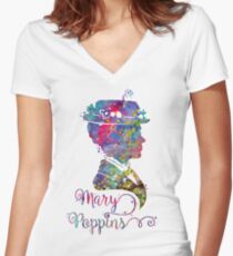 Camiseta entallada de cuello en V Mary Poppins