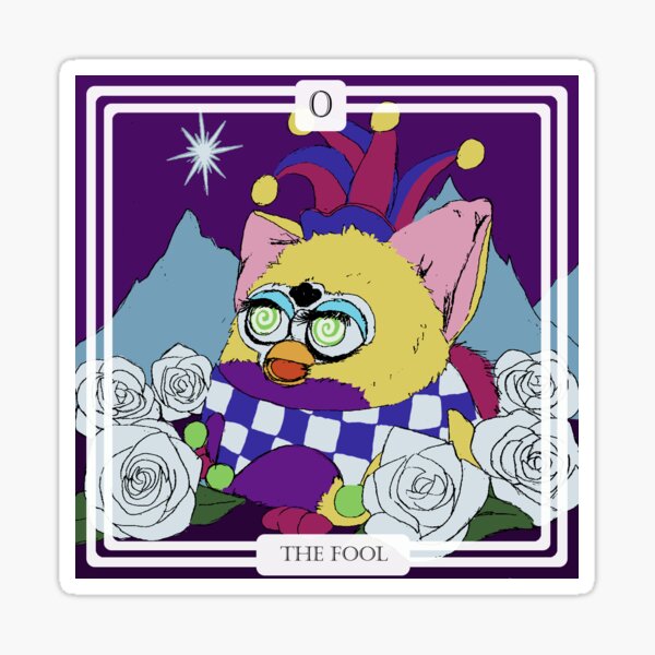 The Fool Furby Tarot Card Sticker