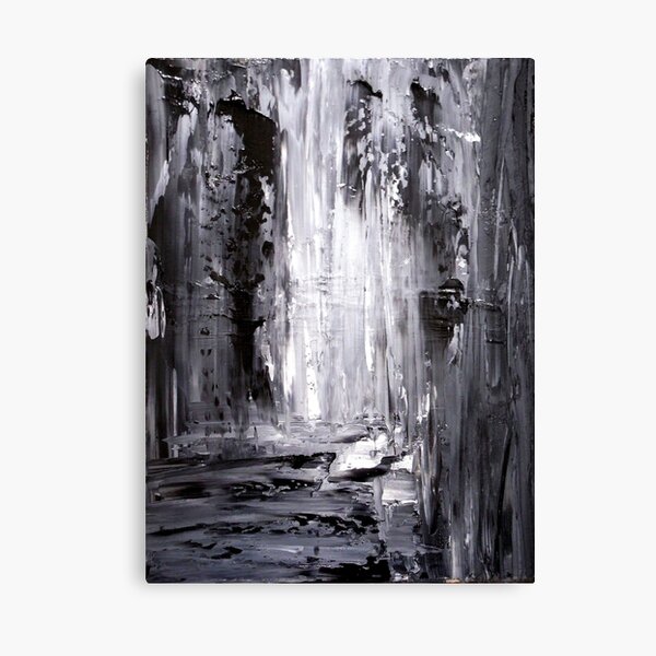 Item preview, Black and White Abstract Waterfall Painting GRANDEUR by Holly Anderson designed and sold by hollyanderson.