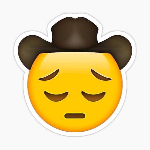 Pegatinas Vaquero Triste Emoji Redbubble