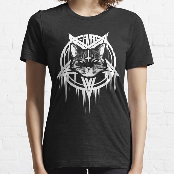 Chat en métal noir satanique CATAN 666 T-shirt essentiel