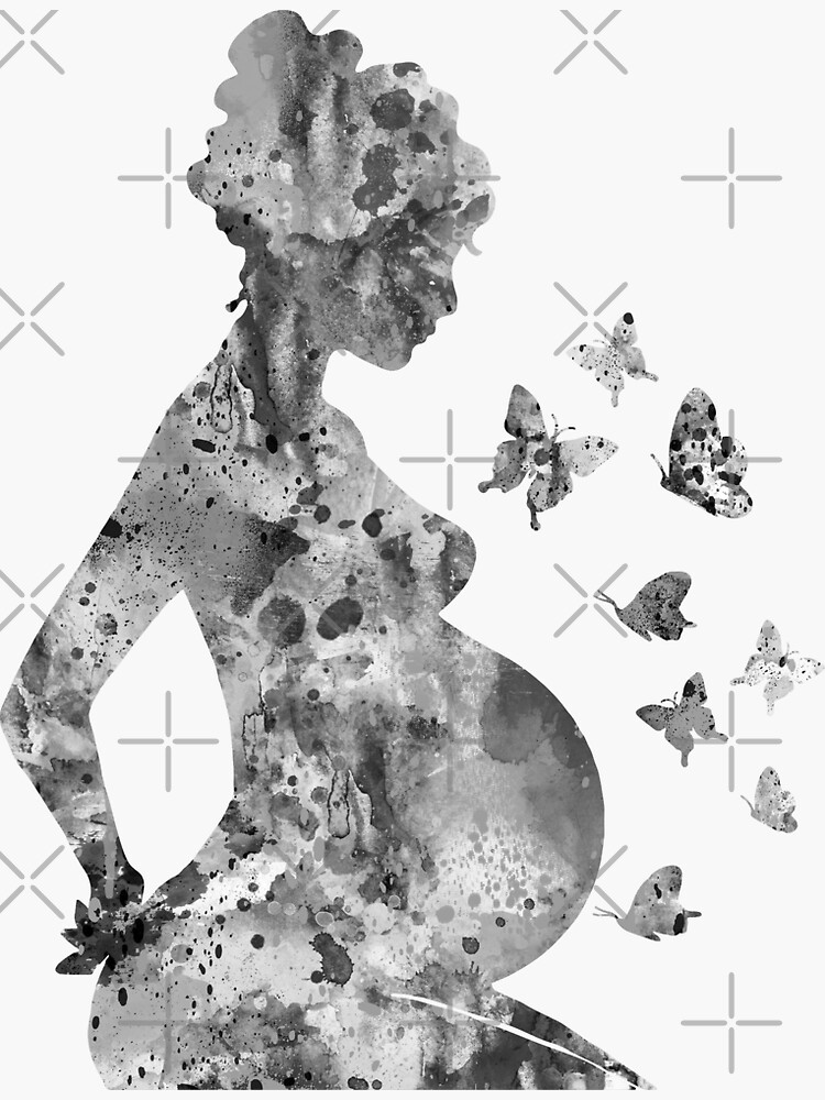 Sticker for Sale avec l'œuvre « Femme enceinte noire, Femme enceinte  afro-américaine