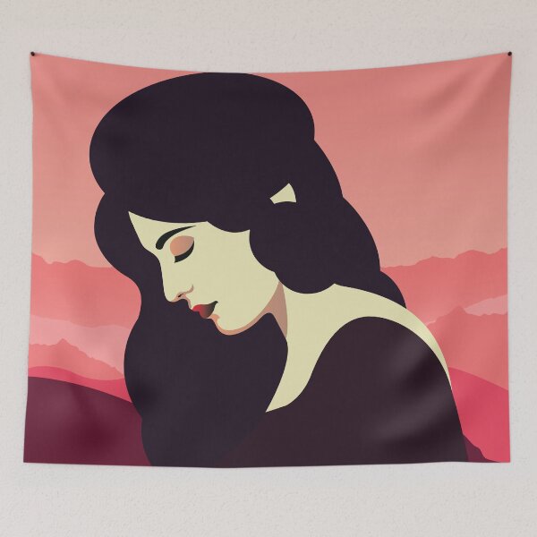 Item preview, Art Deco A Sleeper`s Retro Girl Posing Country Side Sunset Vintage Style designed and sold by 108dragons.