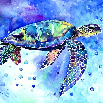 Artwork thumbnail, Sea Turtle Underwater Scene by surenart