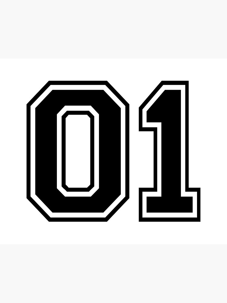 05 Uniform numbers in black with a black outside contour line