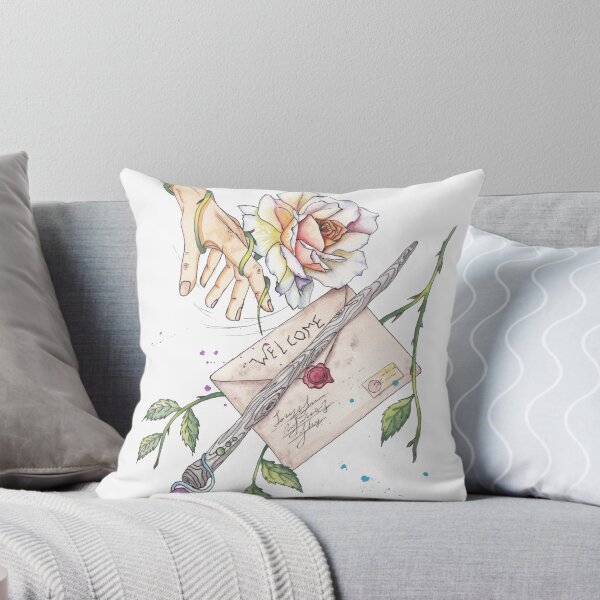 Item preview, A poster with a letter, magic wand, a rose and a hand.Watercolor with contour designed and sold by SASHA-MATBON.
