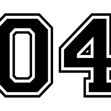 05 Uniform numbers in black with a black outside contour line