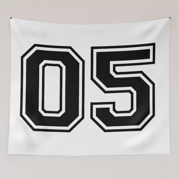 Item preview, 05  Uniform numbers in black with a black outside contour line number designed and sold by Magdalena Teterdynko.