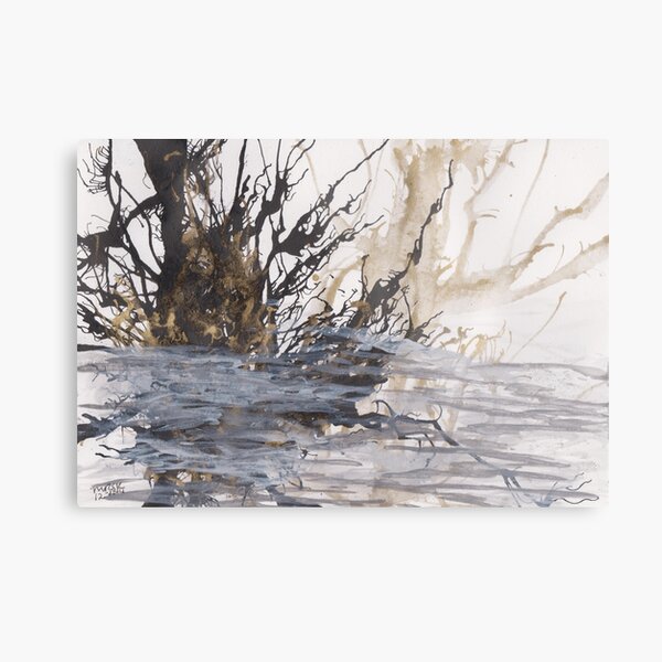 Desolation: A Winter Mixed Media Artwork Metal Print