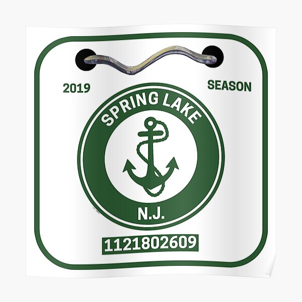 "Spring Lake New Jersey Beach Badge" Poster by fearcity Redbubble