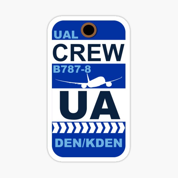 UA Boeing 787-8 Crew Denver DEN Sticker