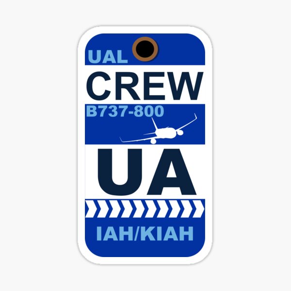 UA Boeing 737-800 Crew Houston George Bush Intercontinental IAH Sticker