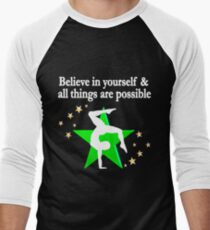 INSPIRING SUPER STAR GYMNAST Men's Baseball ¾ T-Shirt