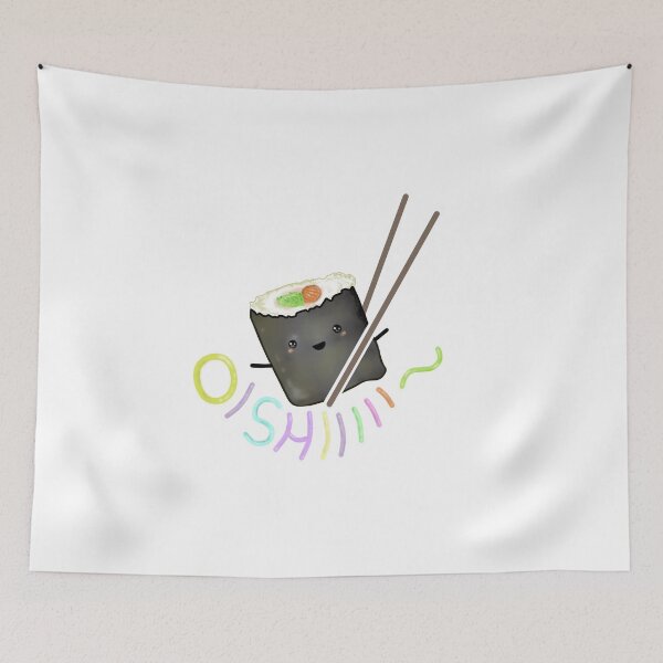 Item preview, Tasty sushi with chopsticks cute kawaii gift idea designed and sold by BiZepsM0.