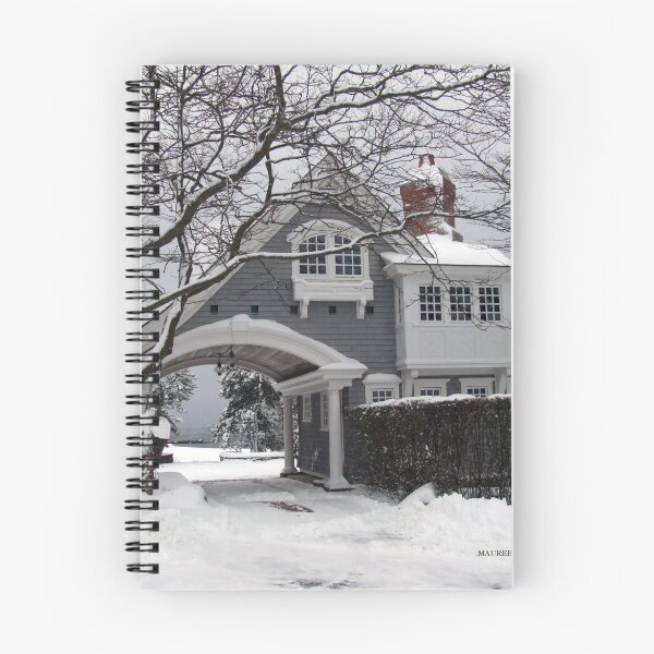 Aperçu de l'œuvre Gatehouse Watch Hill rhode island winter créée et vendue par Maureen Zaharie.